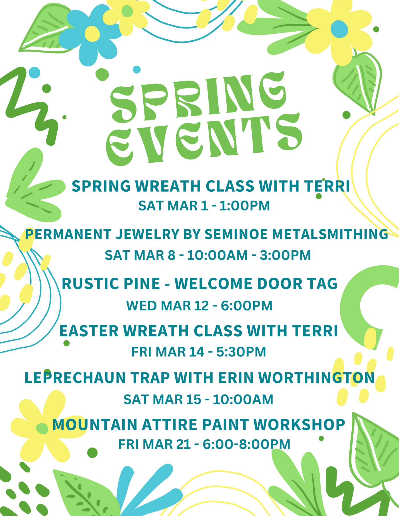 CLASSES/WORSKSHOP/EVENTS